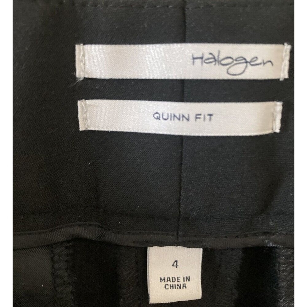 Halogen Quinn Black Straight Fit Pants Career Womens Size 4 Polyester Blend - Picture 7 of 7
